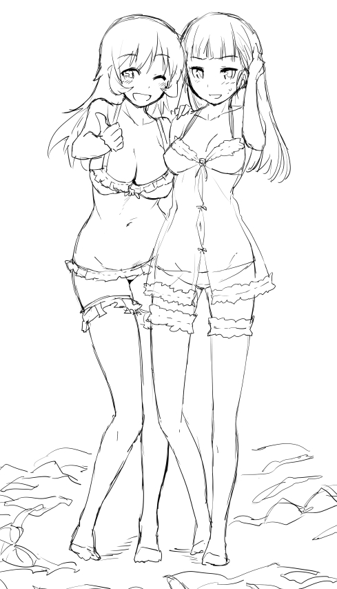 charlotte e. yeager and sakamoto mio (world witches series and 1 more) drawn by mozu_(peth)