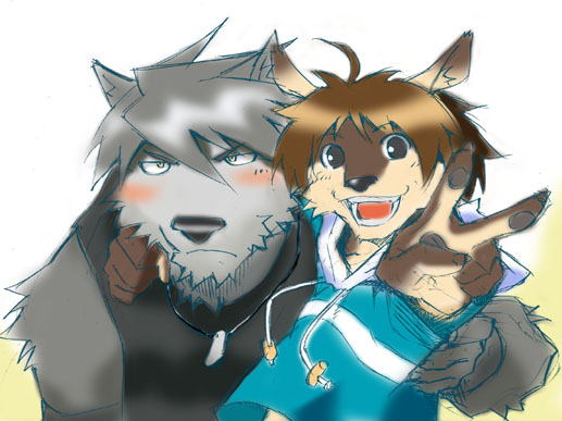 kouya aotsuki and shun kodori (morenatsu) drawn by toratora_(toratorayatora)