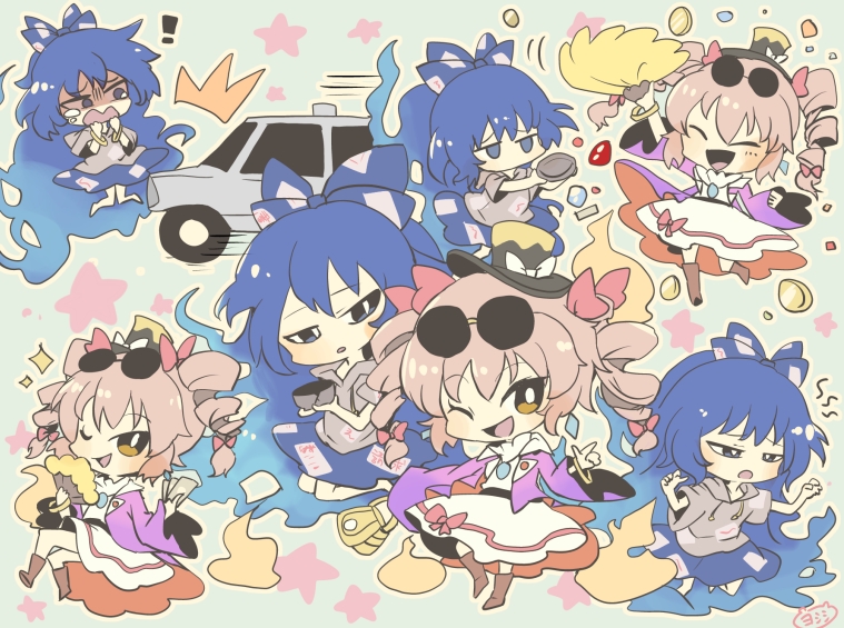 yorigami shion and yorigami jo'on (touhou) drawn by yoshishi_(yosisitoho)