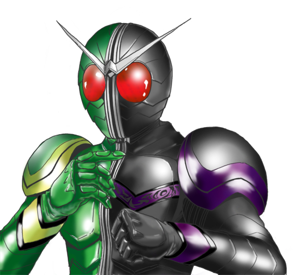 kamen rider double (kamen rider and 1 more) drawn by tencha_(raki-raki)