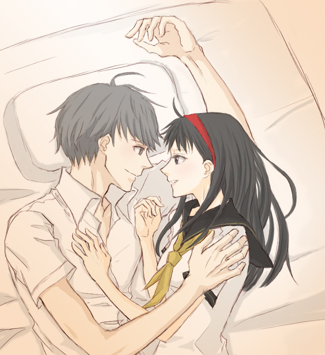 narukami yu and amagi yukiko (persona and 1 more) drawn by gogono_pan'ya