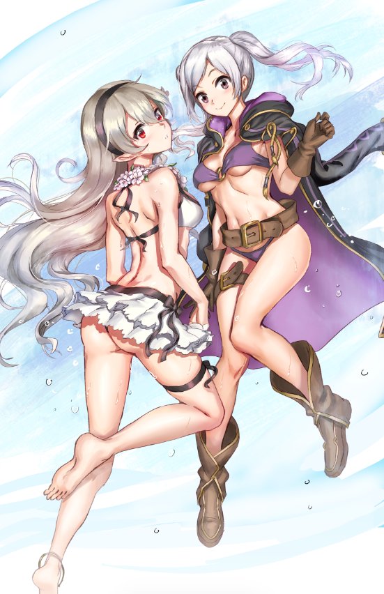 female corrin and female robin (fire emblem and 3 more) drawn by athenawyrm