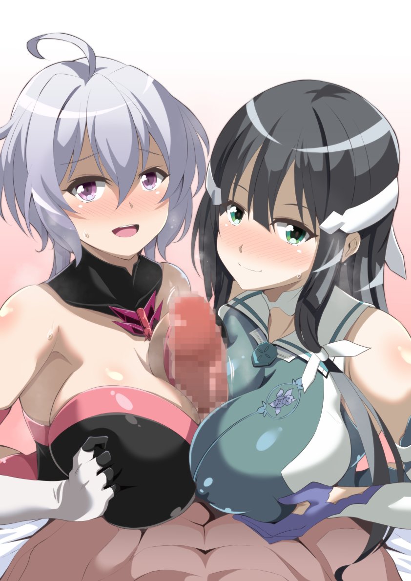 yukine chris and tougou mimori (senki zesshou symphogear and 2 more) drawn by imagerider