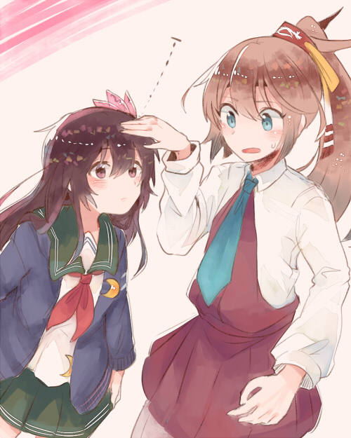 kisaragi, kazagumo, and kisaragi kai ni (kantai collection) drawn by itomugi-kun