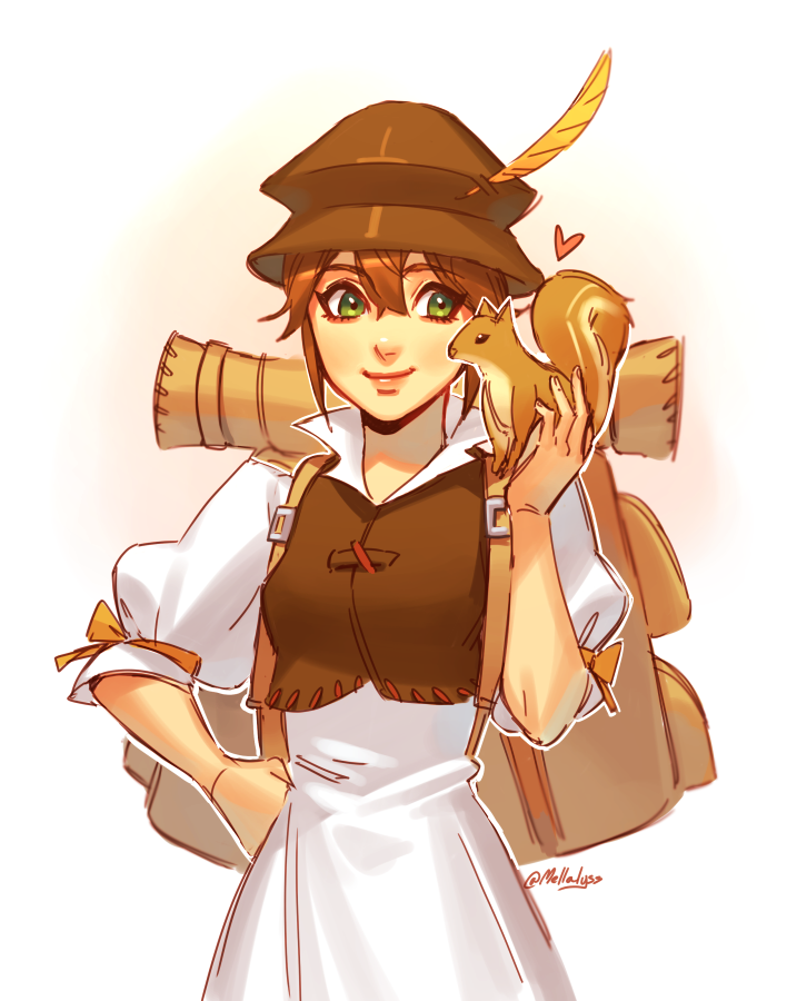 tressa colzione (octopath traveler and 1 more) drawn by mella