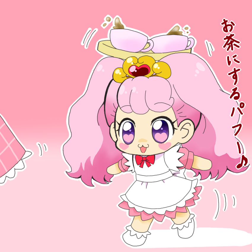 haruno haruka and puff (precure and 1 more) drawn by hinata_(laby_spe)