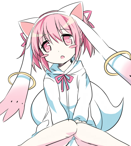 kaname madoka and kyubey (mahou shoujo madoka magica) drawn by mizuki_(koko_lost)