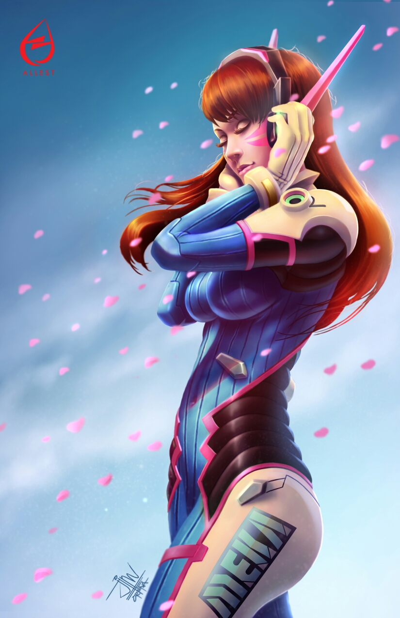 d.va (overwatch and 1 more) drawn by allestent