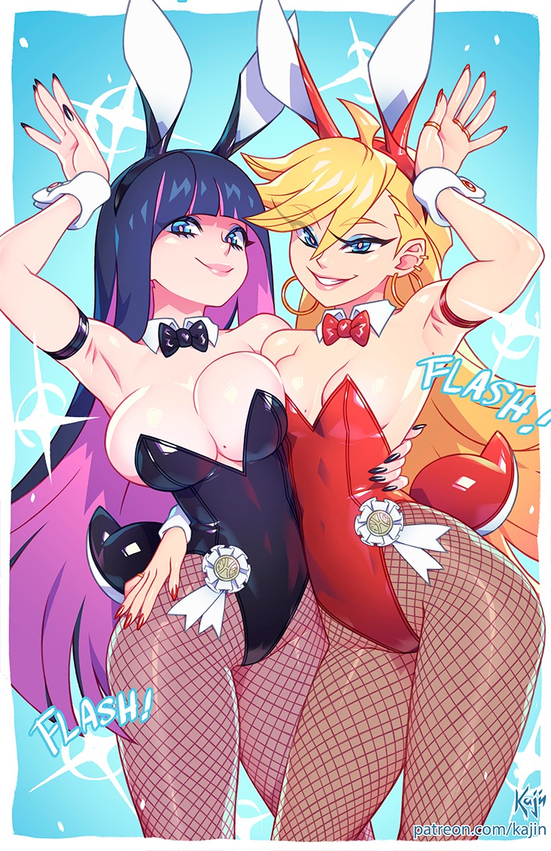stocking and panty (panty & stocking with garterbelt) drawn by kajin_(kajinman)