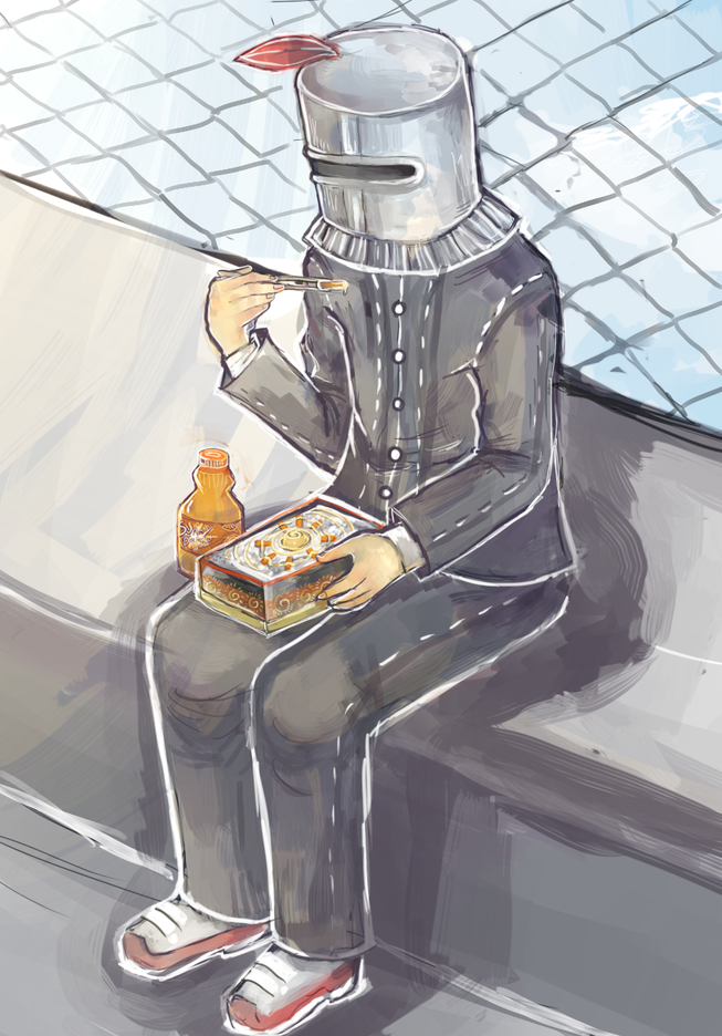 solaire of astora (dark souls and 1 more) drawn by lunie