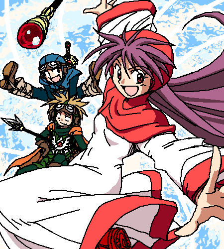 princess of moonbrook, prince of lorasia, and prince of samantoria (dragon quest and 1 more) drawn by hanbu_hantarou