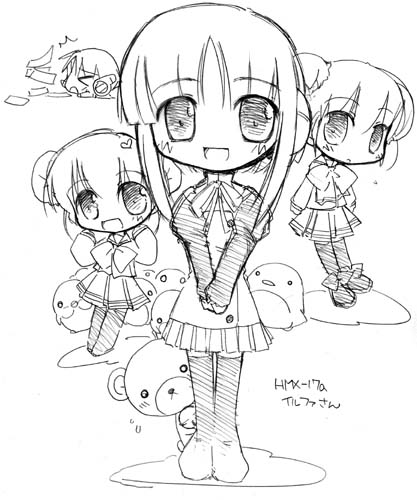 ilfa, multi, himeyuri sango, and himeyuri ruri (to heart 2 and 1 more) drawn by kouzuki_tomoru