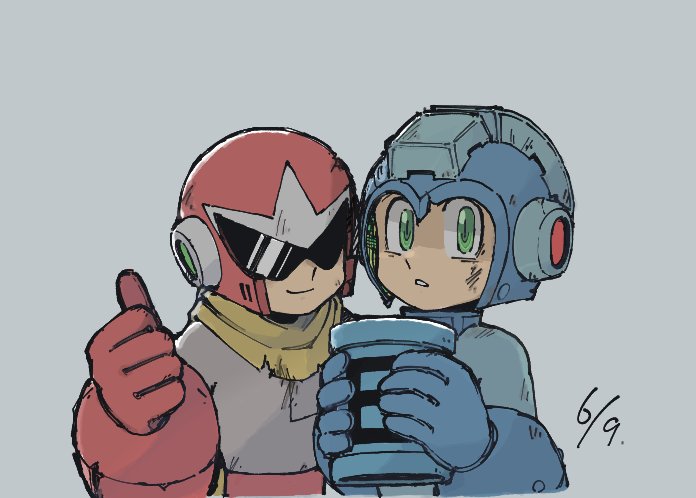 mega man and proto man (mega man) drawn by 169nothing