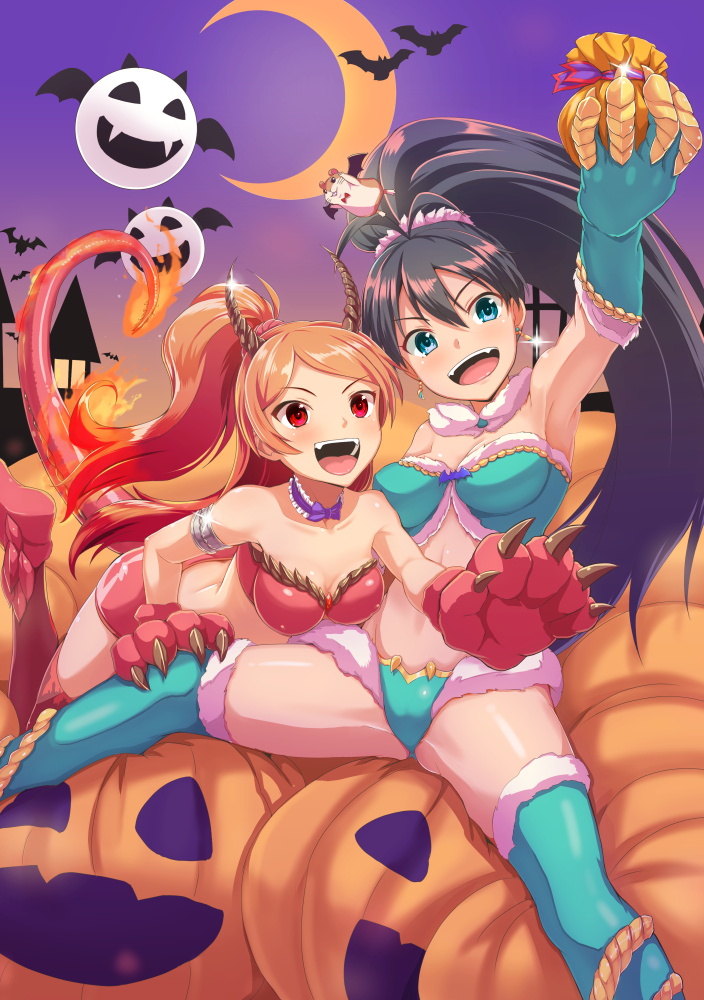 ganaha hibiki and ogami tamaki (idolmaster and 1 more) drawn by dan_(orange_train)