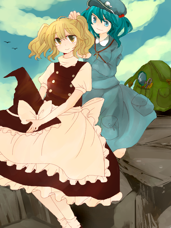 kirisame marisa and kawashiro nitori (touhou) drawn by mizuoka_magu