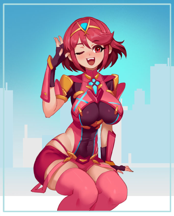 pyra (xenoblade chronicles and 1 more) drawn by little123blood