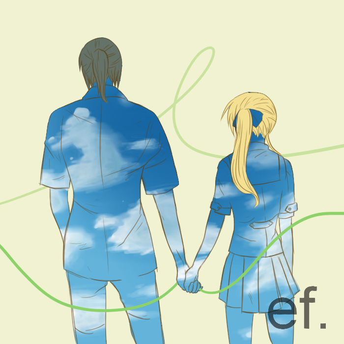 hayama mizuki and kuze shuuichi (ef) drawn by zassou_(ukjpn)