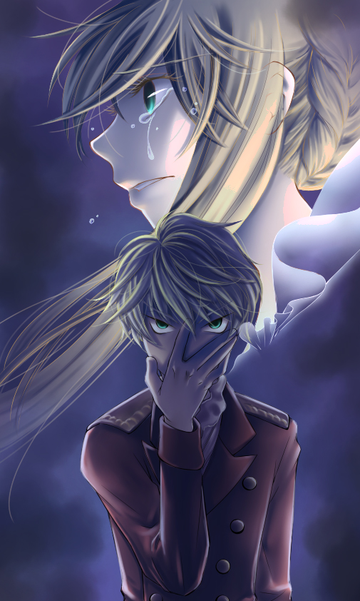 slaine troyard and asseylum vers allusia (aldnoah.zero) drawn by mameshiba_mamesuke