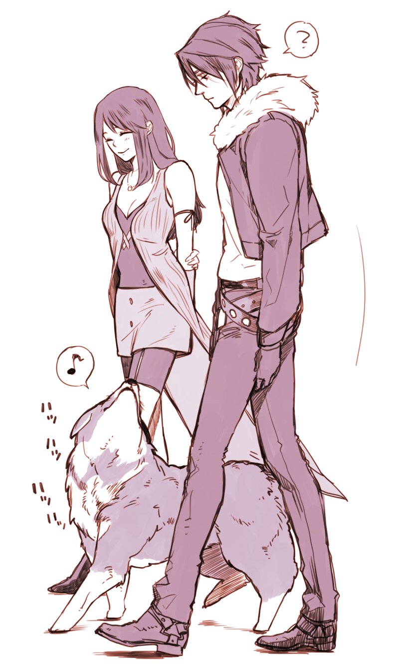 squall leonhart and rinoa heartilly (final fantasy and 1 more) drawn by nini_tw99