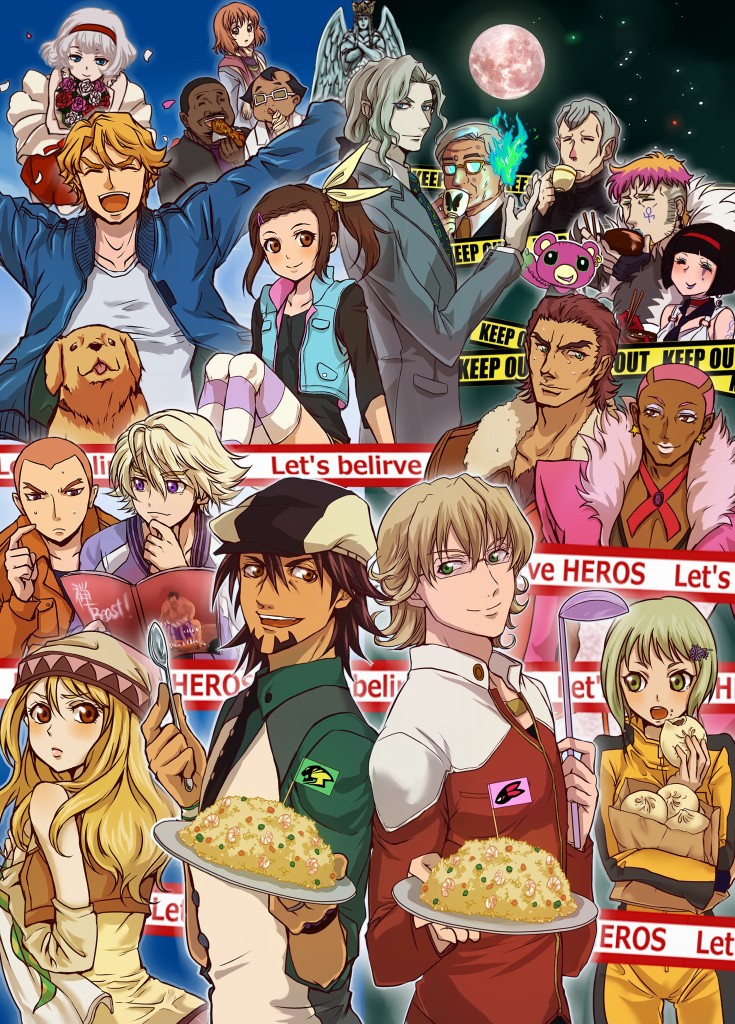 barnaby brooks jr., kaburagi t. kotetsu, ivan karelin, huang baoling, karina lyle, and 13 more (tiger & bunny) drawn by tom-ko_(kandumewars)