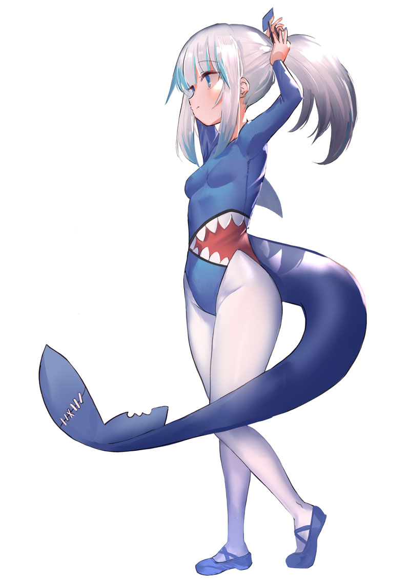 gawr gura (hololive and 1 more) drawn by fuyouchu