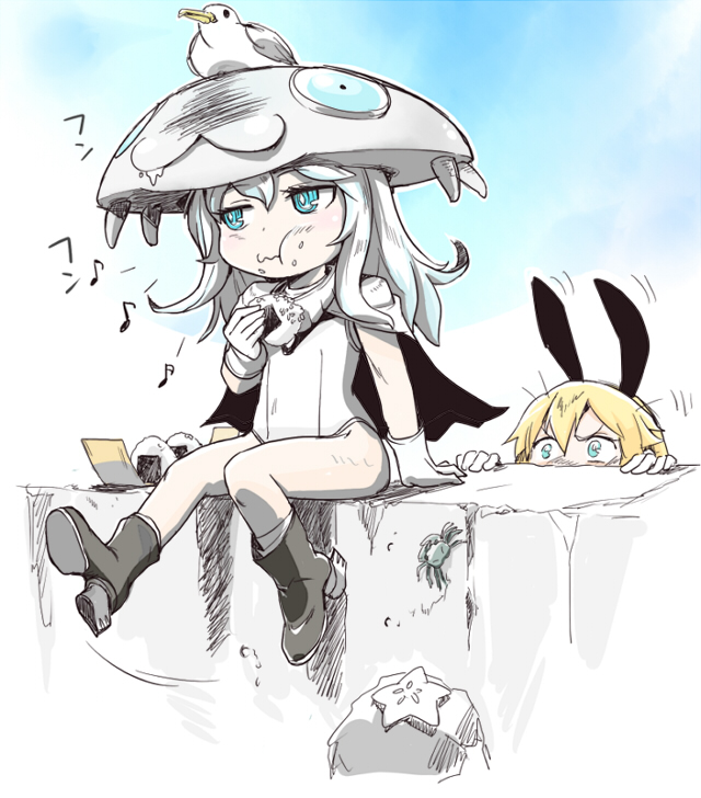 shimakaze and wo-class aircraft carrier (kantai collection) drawn by ikusotsu