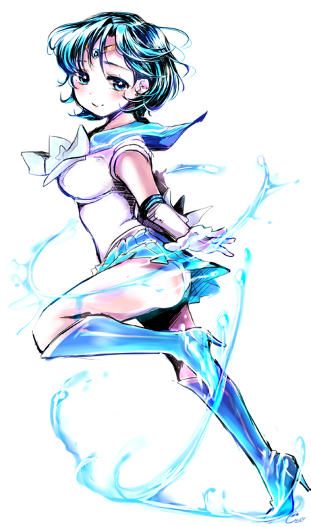 mizuno ami and sailor mercury (bishoujo senshi sailor moon) drawn by jamu