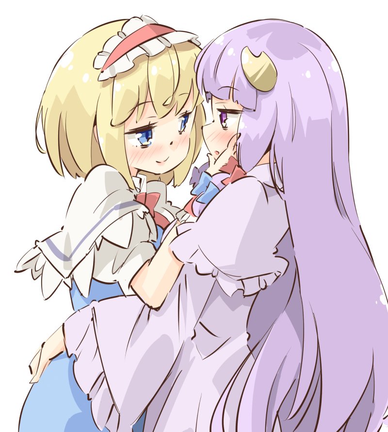alice margatroid and patchouli knowledge (touhou) drawn by arnest