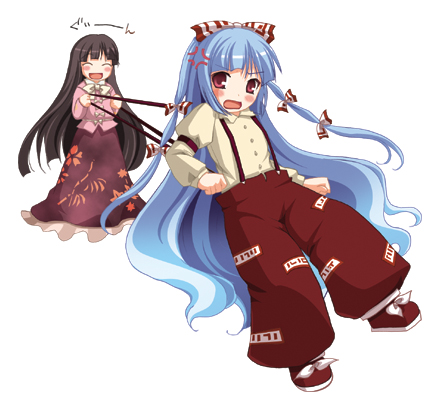 fujiwara no mokou and houraisan kaguya (touhou) drawn by niwatoriya