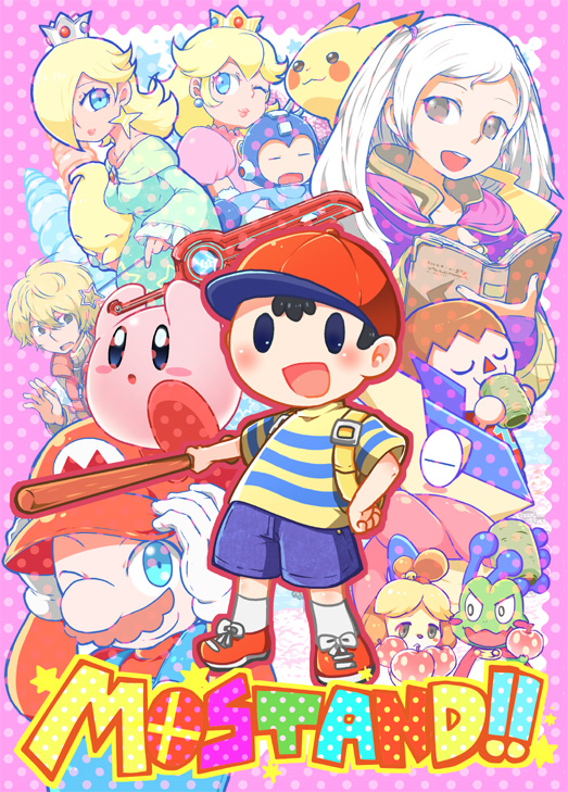 pikachu, kirby, princess peach, mario, rosalina, and 9 more (pokemon and 13 more) drawn by radio22
