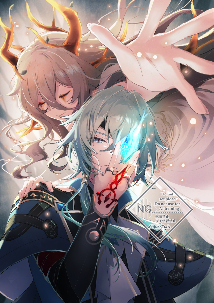 anaxa and calypso (honkai and 1 more) drawn by kinatsu_k