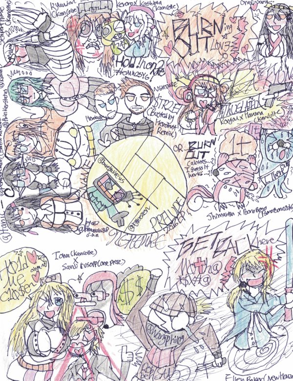 kongou, haruna, kashima, ryuujou, ushio, and 11 more (kantai collection and 7 more) drawn by gungly95