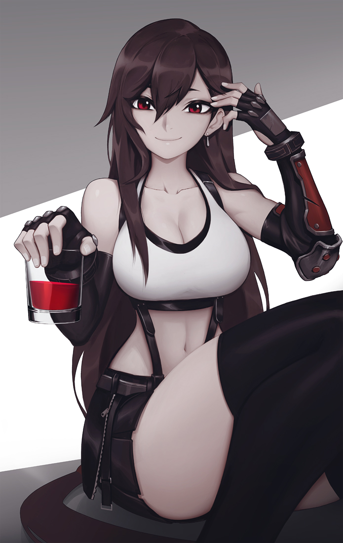 tifa lockhart (final fantasy and 2 more) drawn by liyart