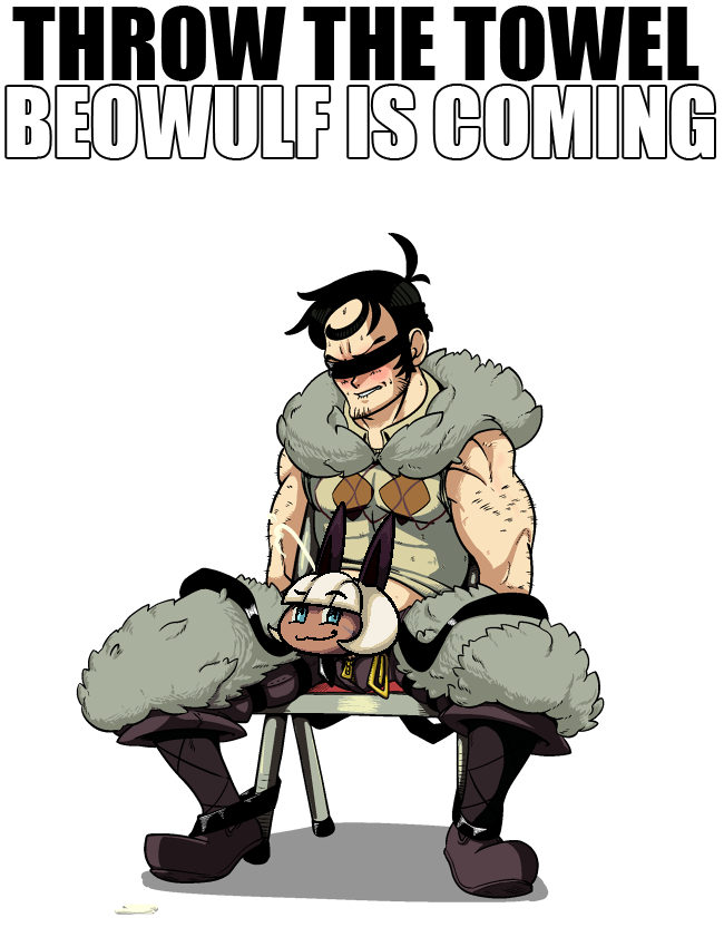 ms. fortune, beowulf, and the hurting (skullgirls) drawn by binarypen