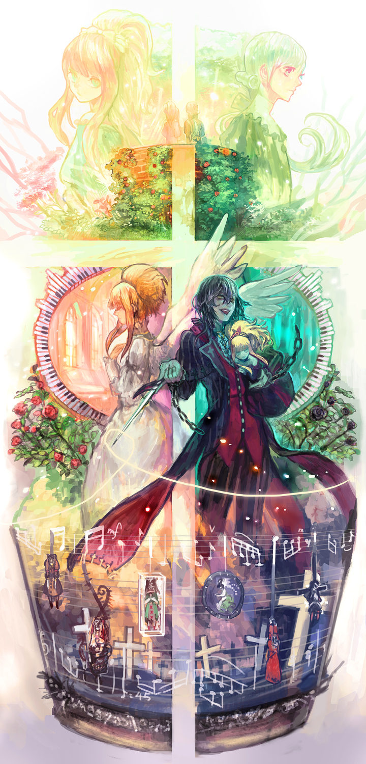 elisabeth von wettin, elyse, marchen von friedhof, schneewittchen, dornroeschen, and 5 more (sound horizon and 1 more) drawn by chibi_(shimon)
