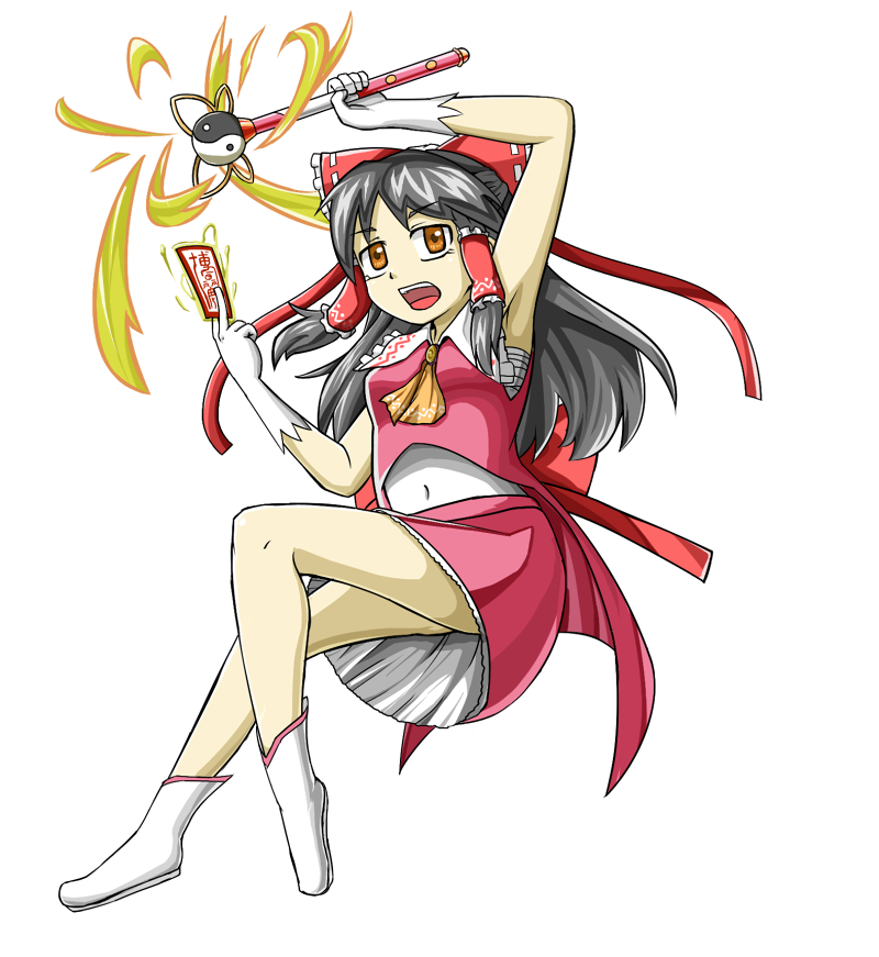 hakurei reimu and sananana (touhou and 2 more) drawn by takenoko_lv9