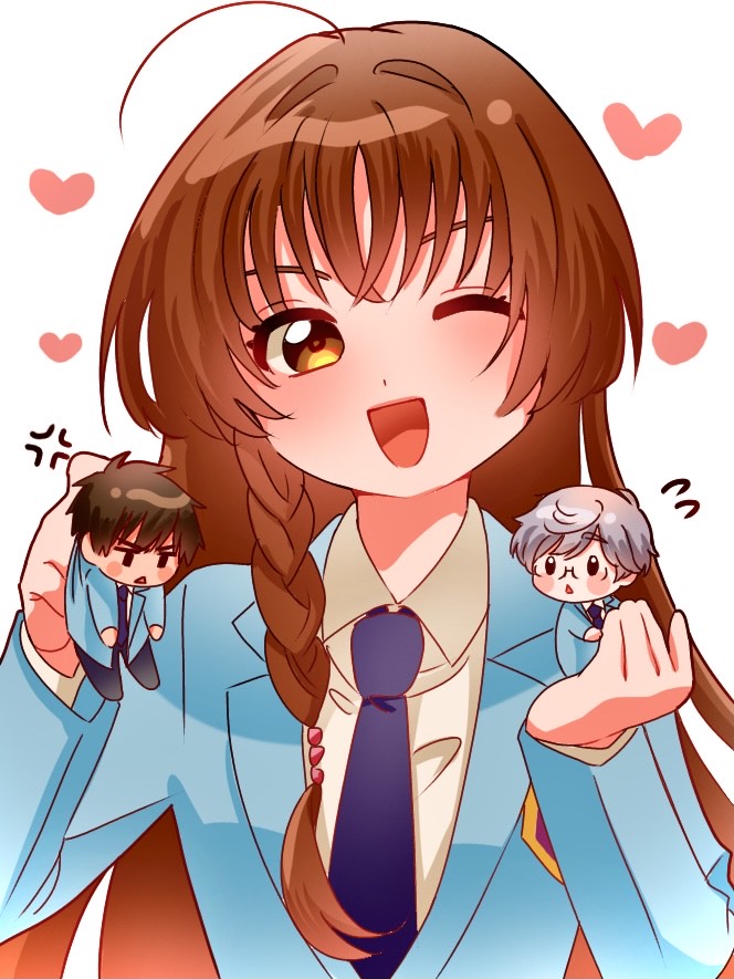 kinomoto touya, tsukishiro yukito, and akizuki nakuru (cardcaptor sakura) drawn by hanamaru_dango