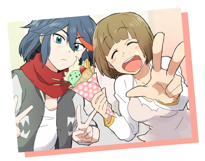 matoi ryuuko and mankanshoku mako (kill la kill) drawn by ikeshita_moyuko
