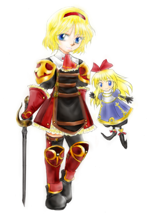 alice margatroid, shanghai doll, and red mage (touhou and 3 more) drawn by ys43miyade