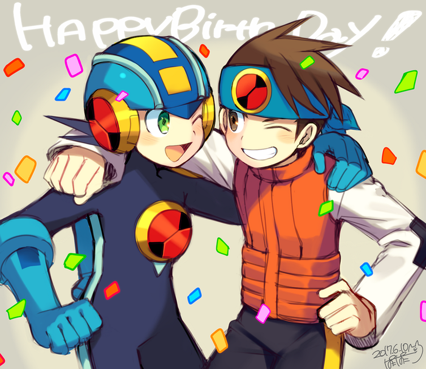 megaman.exe and lan hikari (mega man and 1 more) drawn by iroyopon