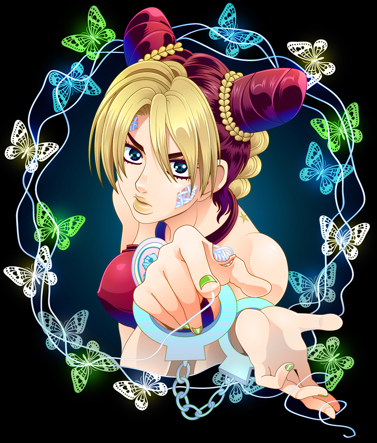 kujo jolyne (jojo no kimyou na bouken and 1 more) drawn by tazbun
