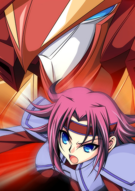 kouzuki kallen, guren, and guren mk-ii (code geass) drawn by ka2