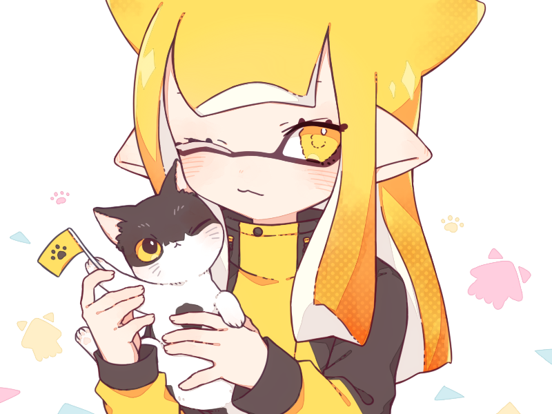 inkling player character and inkling girl (splatoon) drawn by inuowour