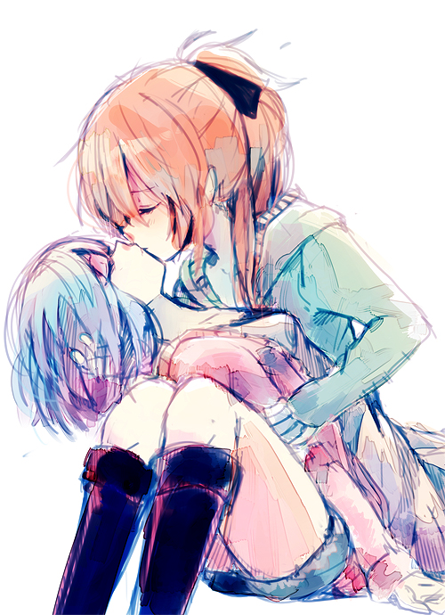 miki sayaka and sakura kyoko (mahou shoujo madoka magica) drawn by shiu_(pika)