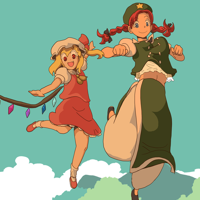 flandre scarlet and hong meiling (touhou) drawn by kokoyashi