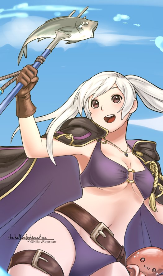 female robin (fire emblem and 2 more) drawn by hillaryravenian