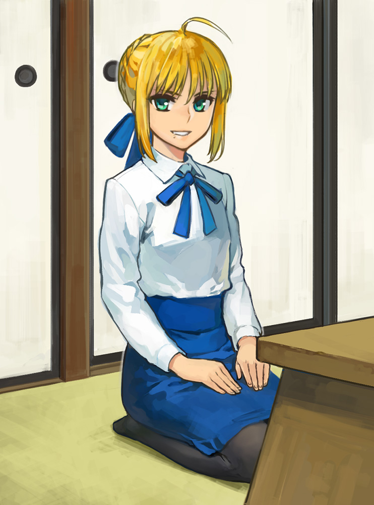 artoria pendragon and saber (fate and 1 more) drawn by b_suke