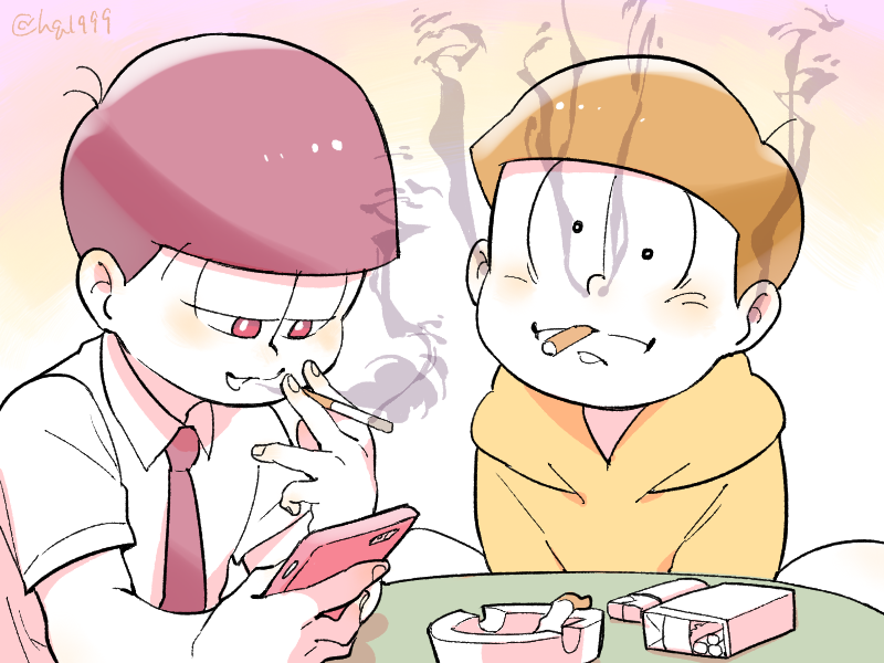matsuno jyushimatsu and matsuno todomatsu (osomatsu and 1 more) drawn by tamago_toji