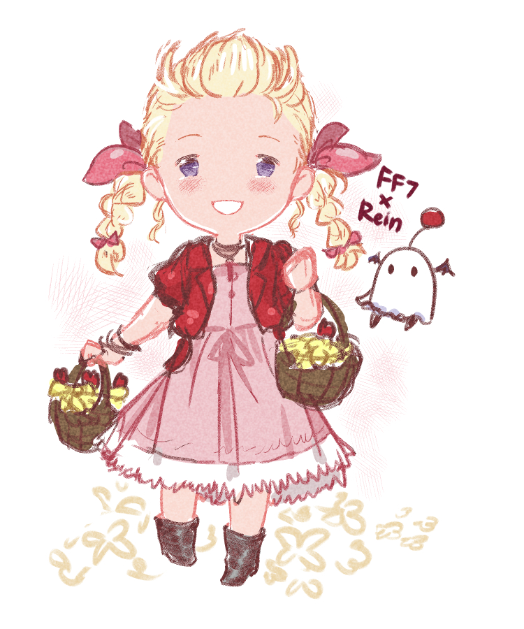 aerith gainsborough, moogle, fio, and mama (final fantasy and 3 more) drawn by jolychu