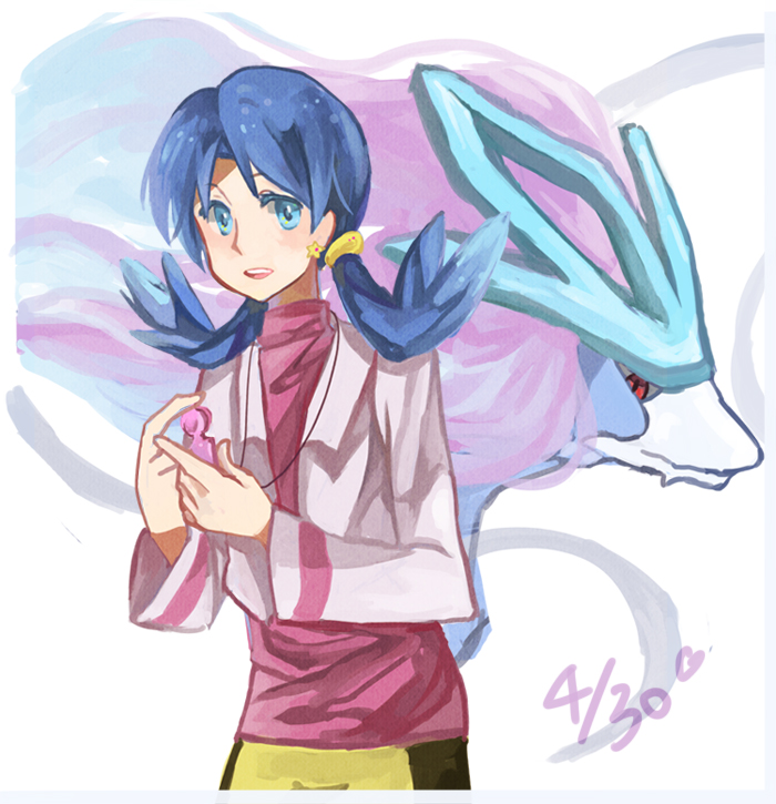 kris and suicune (pokemon and 1 more) drawn by negocan